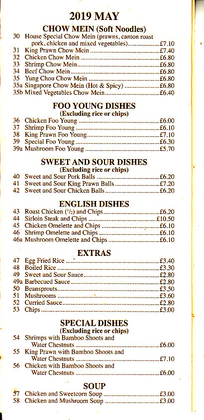 New golden crown chinese menu Teignmouth