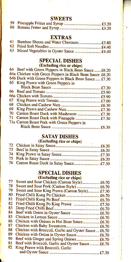 New golden crown chinese menu Teignmouth