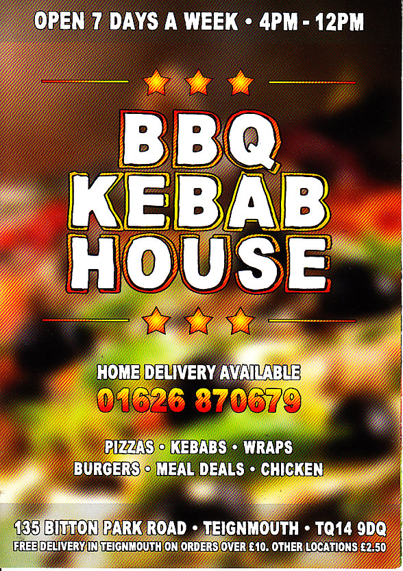 menu of BBQ Kebab Teignmouth