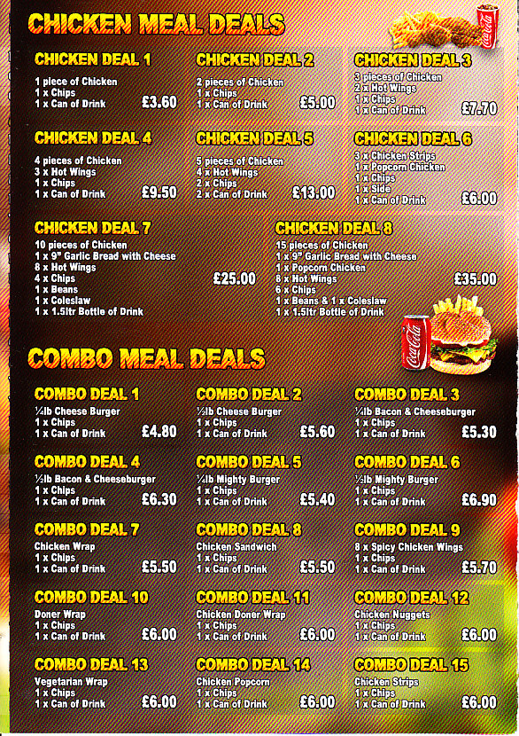 menu of BBQ Kebab Teignmouth